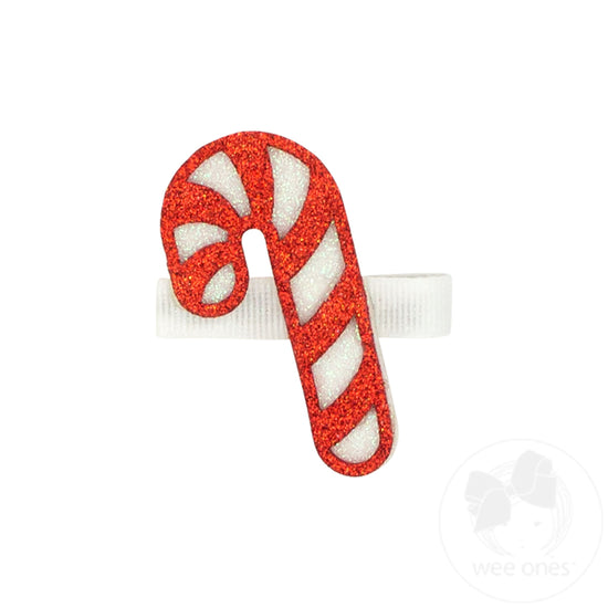 Glitter Hair Clip - Candy Cane