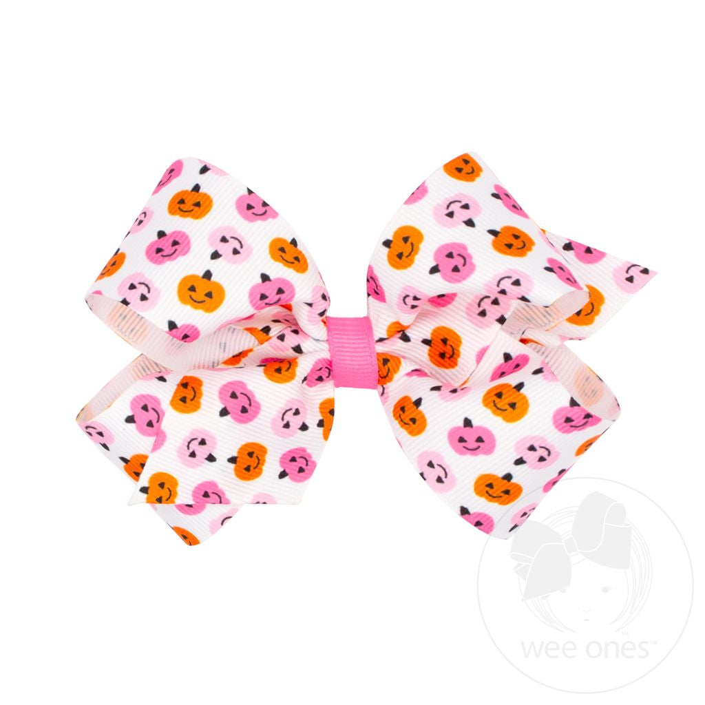 Pink Halloween Printed Hair Bow