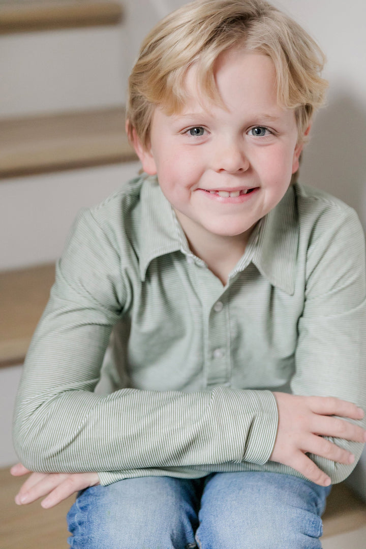 Finn Cotton Long Sleeve Polo Shirt for Boys