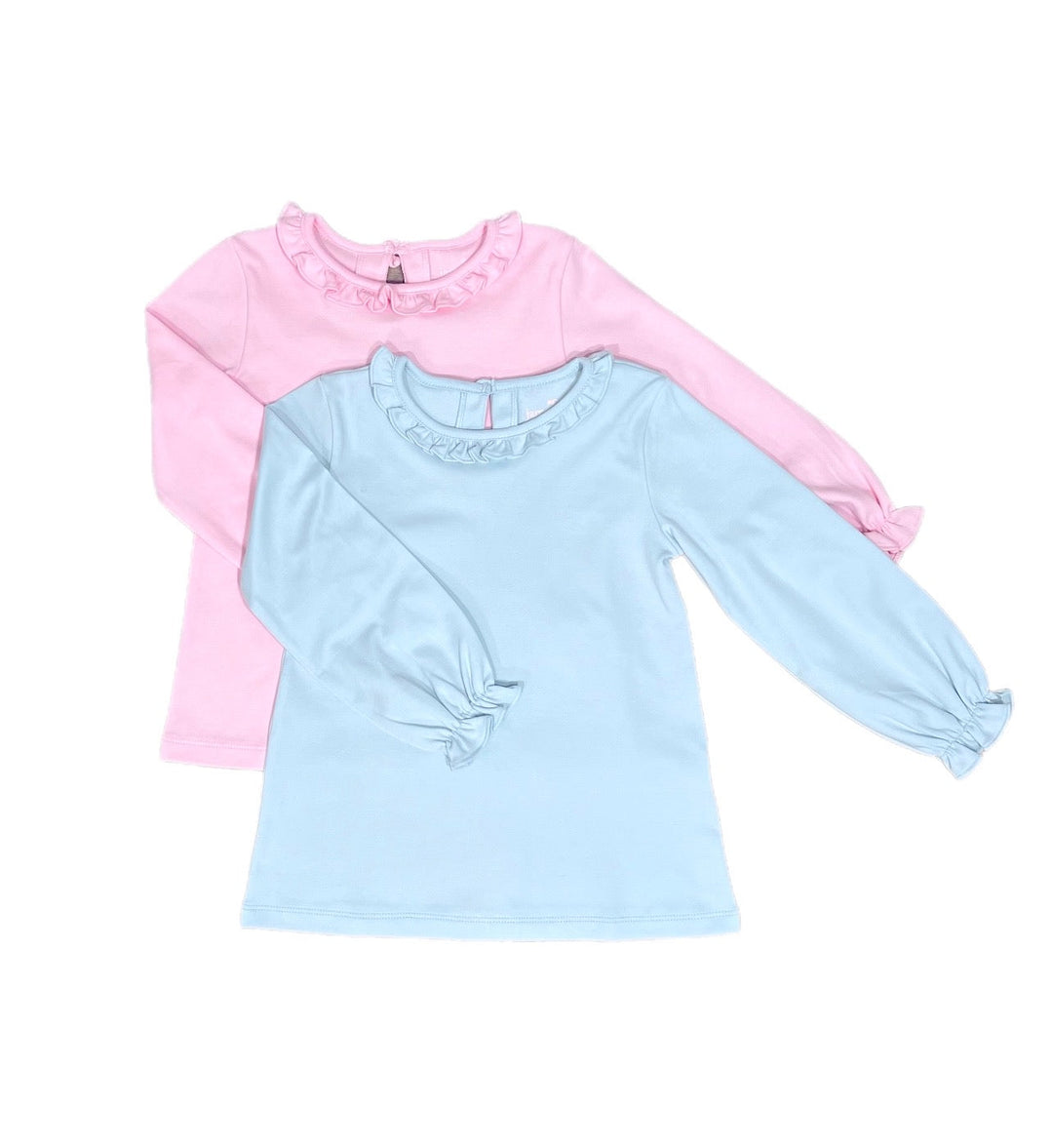 Pima Ruffled Collar Top