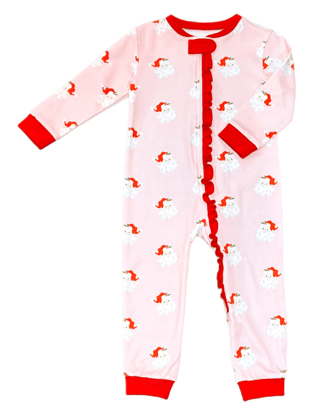 Santa Zip Up Jammies Girls