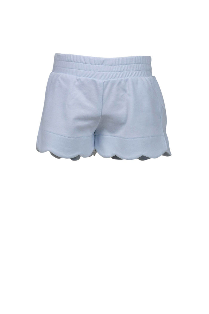 Pima Scallop Shorts - Light Blue