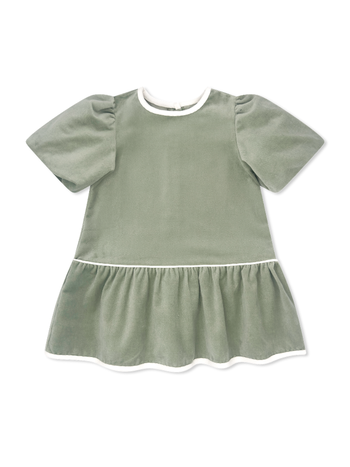 Harper Velvet Dress - Leyland Green