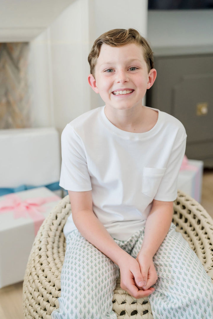 Charles Boys' Pima Cotton Pocket T-shirt - White