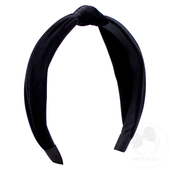 Velvet-Wrapped Headband with Knot