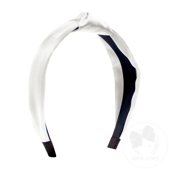 Satin Black & White Top Knot Headband Satin Black & White Top Knot Headband