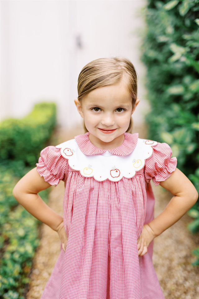 Crispin Apple Scallop Dress