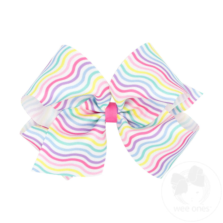Birthday Print Grosgrain Hair Bow
