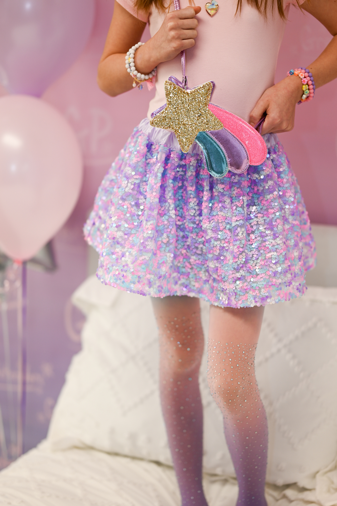 Purple Party Sequins Skirt - Size 4-6