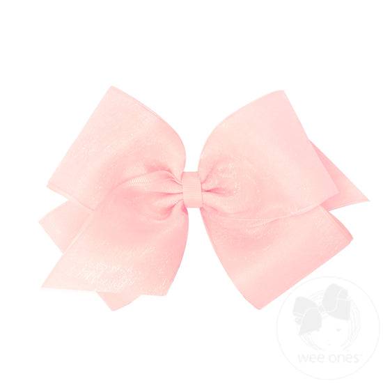 Organza and Grosgrain Overlay Hair Bow