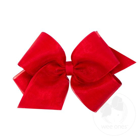 Organza and Grosgrain Overlay Hair Bow