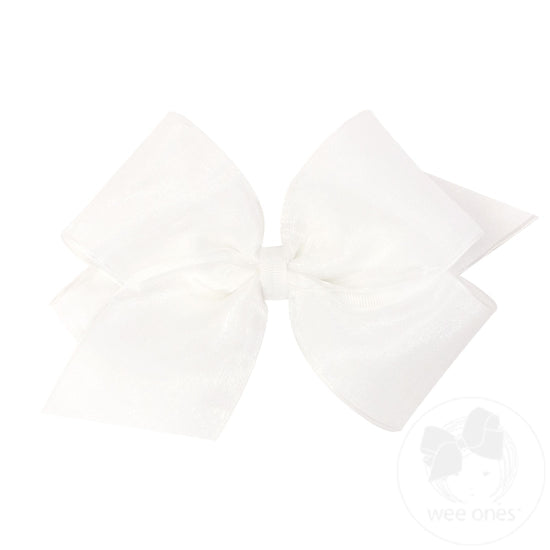 Organza and Grosgrain Overlay Hair Bow