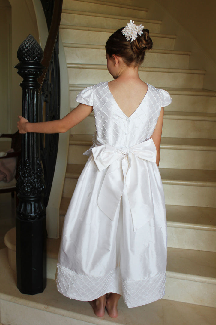 Silk Beaded and Pintuck Dress