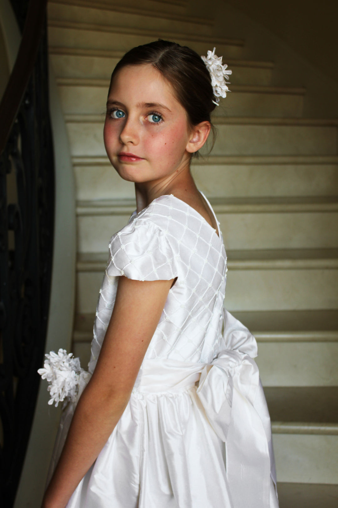 Silk Beaded and Pintuck Dress