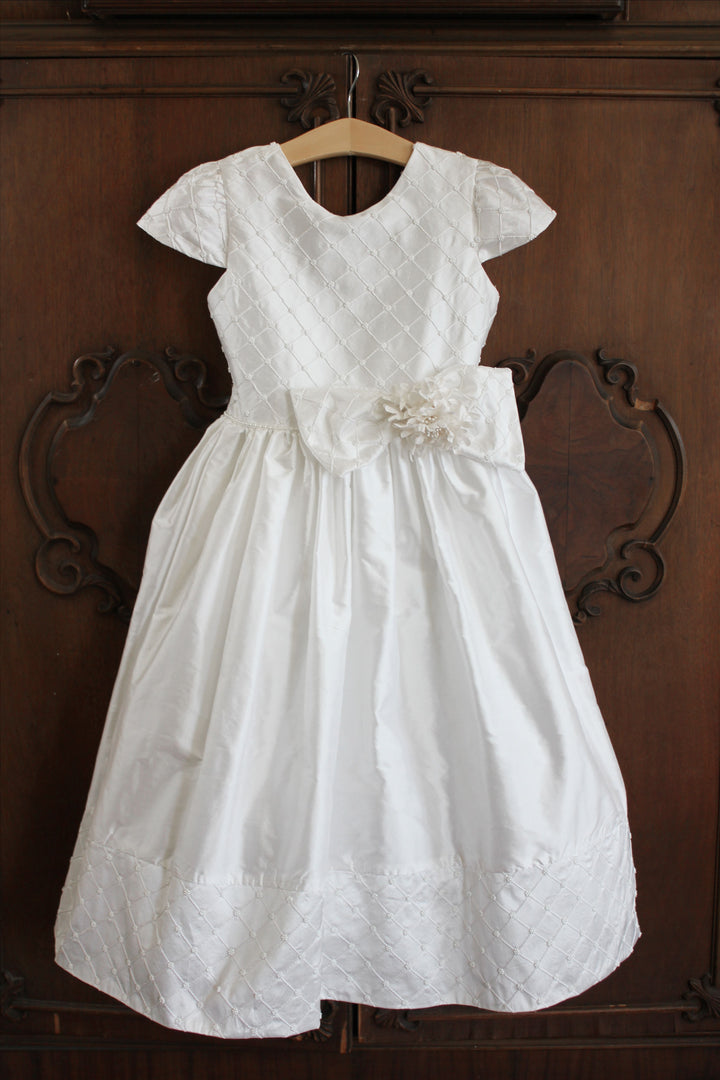 Silk Beaded and Pintuck Dress