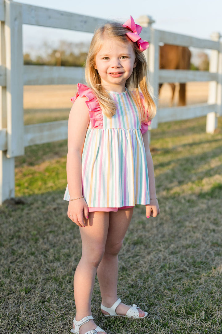 Lila Knit Bloomer Short Set Stripes