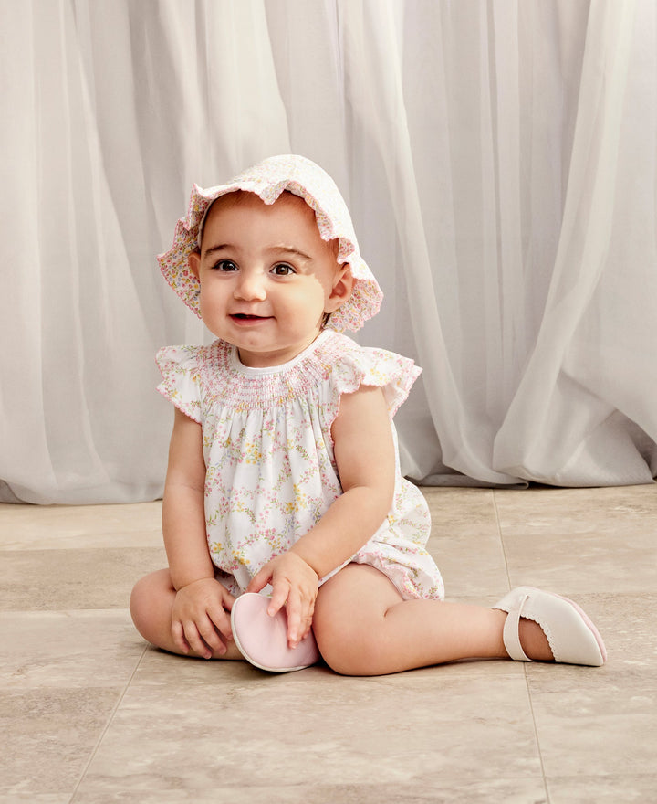 Garden Trellis Short Smocked Playsuit