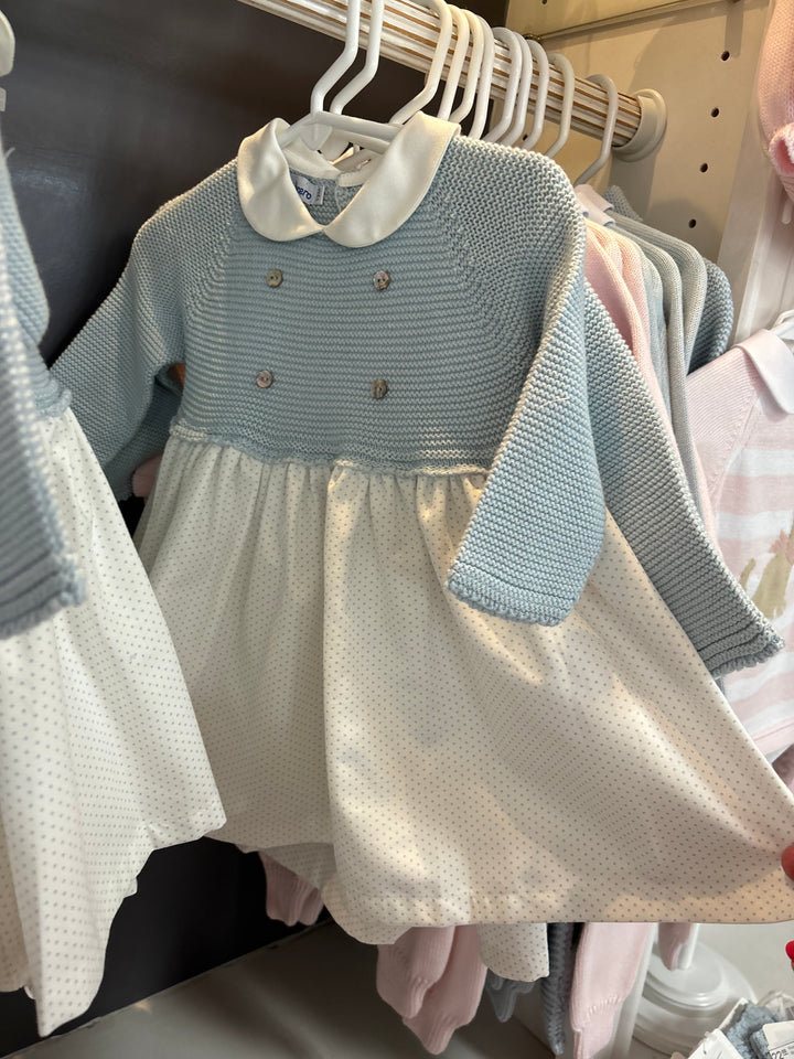 Bitty Dot Dress - Light Blue