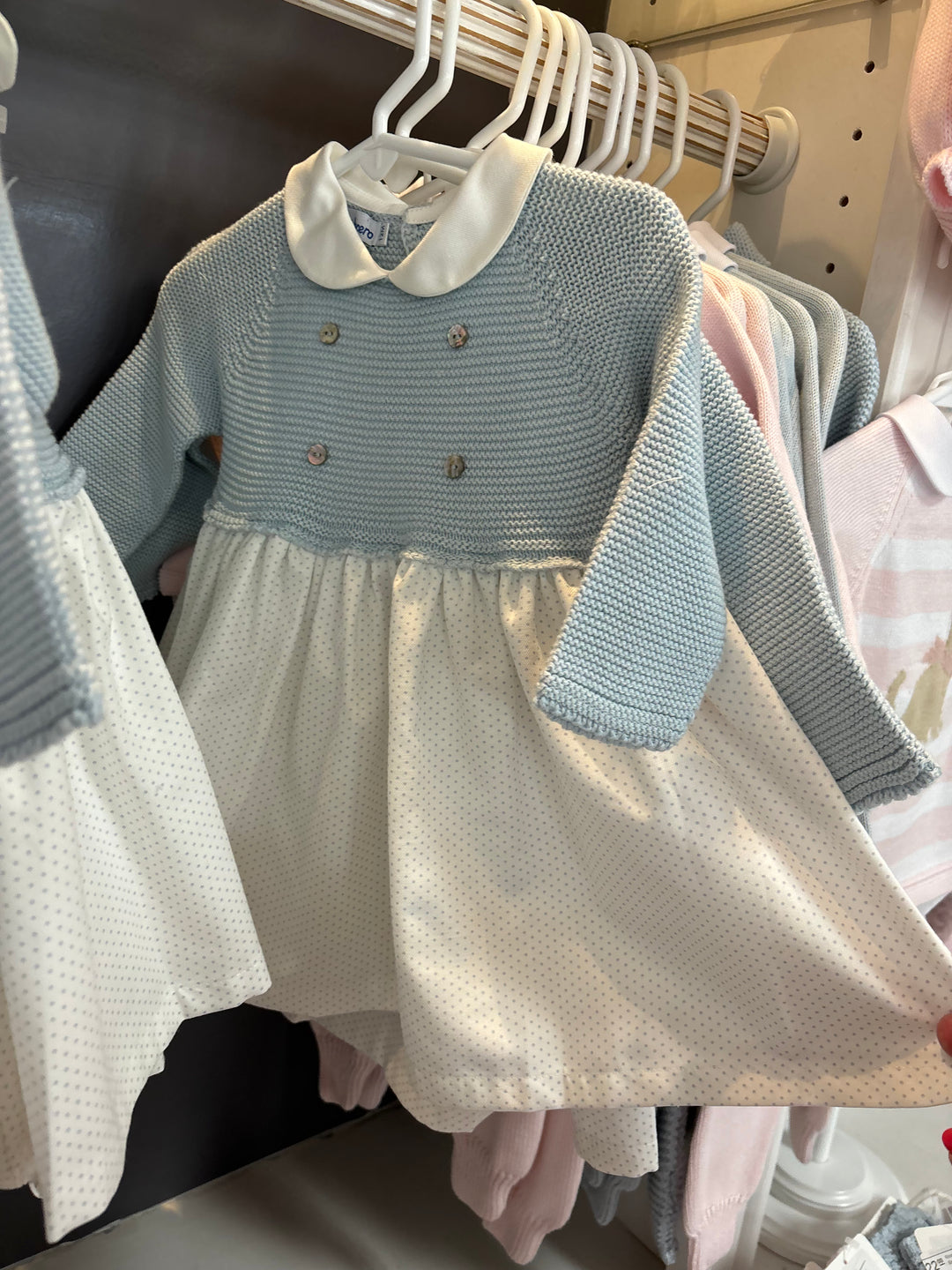 Bitty Dot Dress - Light Blue