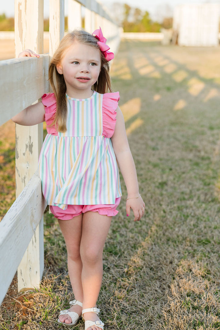 Lila Knit Bloomer Short Set Stripes