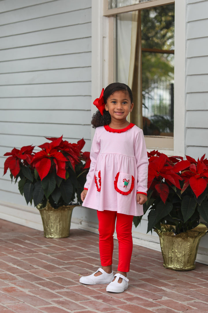 Candy Came Embroidered Ruffle Pants Set