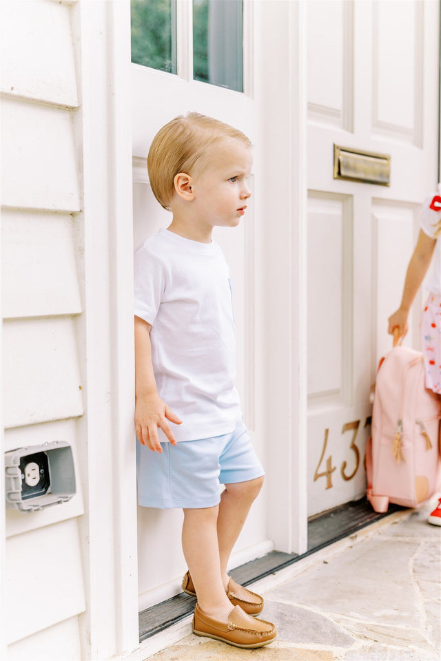 School Days Shorts - Soft Blue