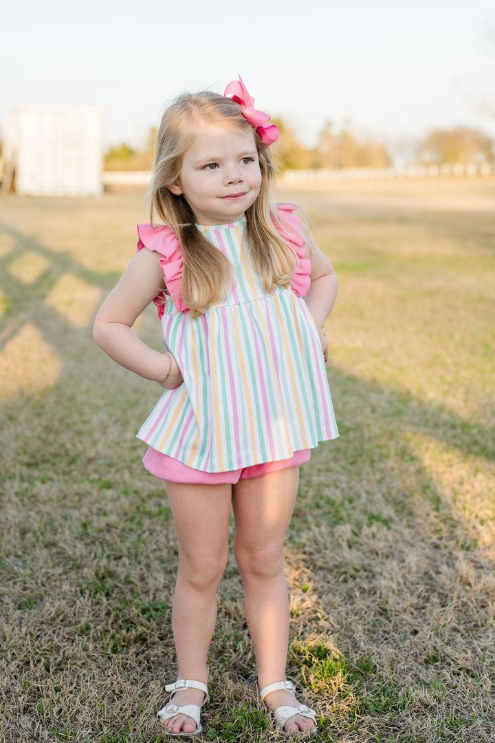 Lila Knit Bloomer Short Set Stripes