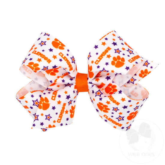 College Star Signature Collegiate Logo Print Grosgrain Hair Bow