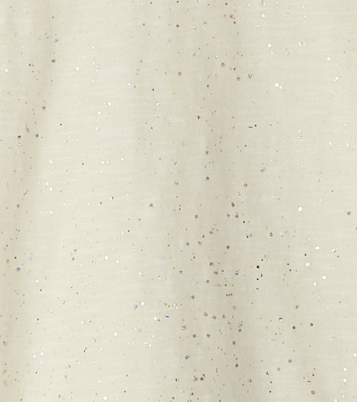 Silver Puff-Sleeve Tee - Cream