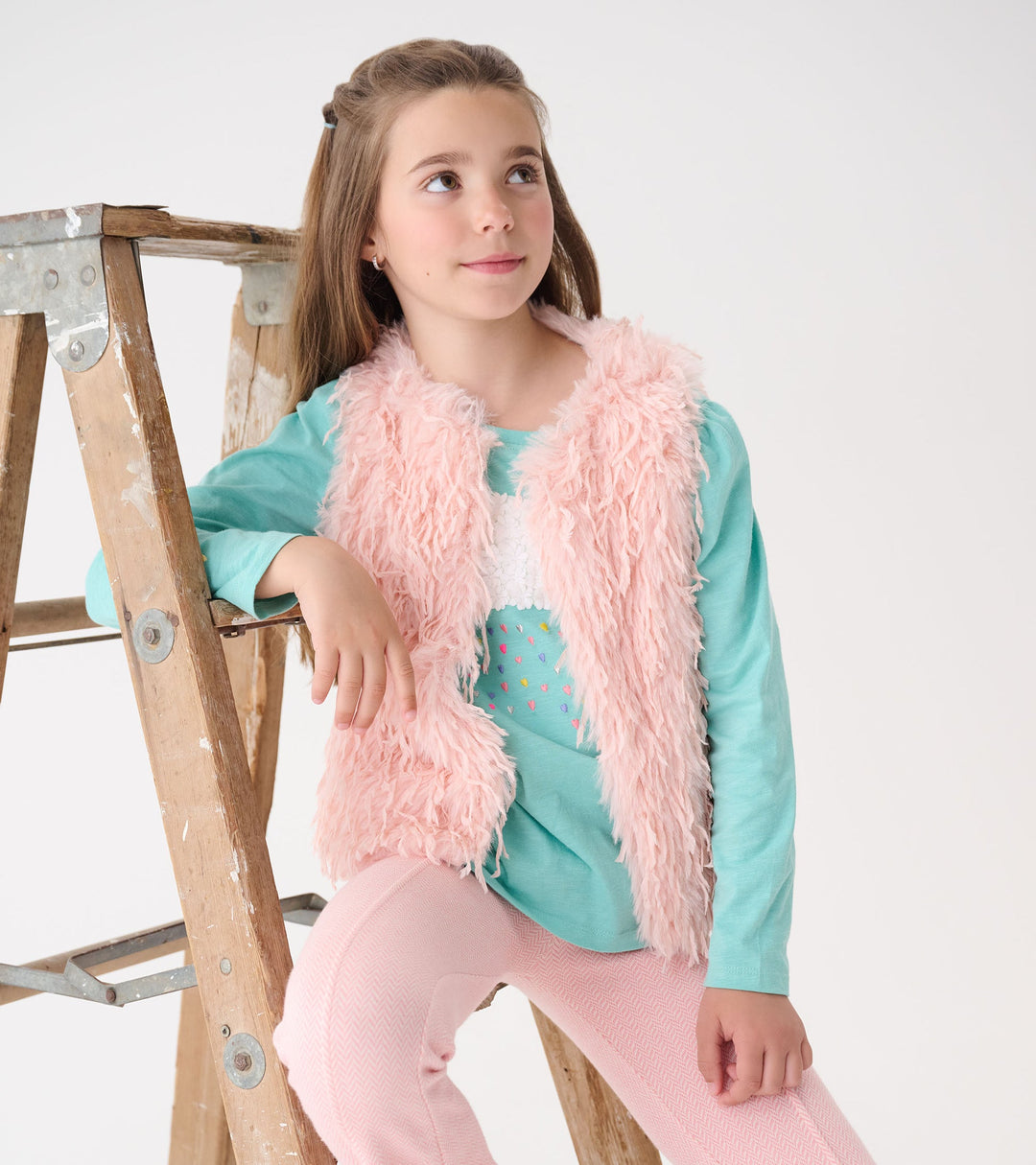 Feather Faux Fur Vest