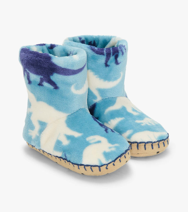 Fleece Slippers - Dino Silhouette