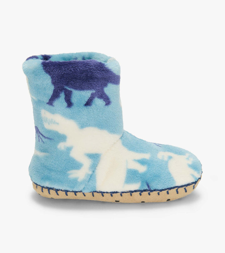 Fleece Slippers - Dino Silhouette