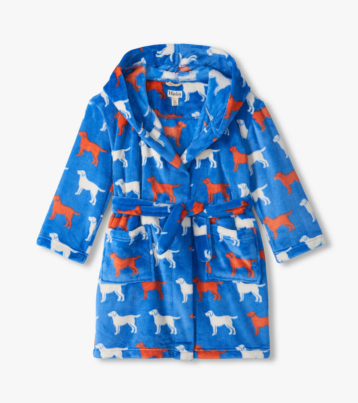 Dog Silhouette Fuzzy Fleece Robe
