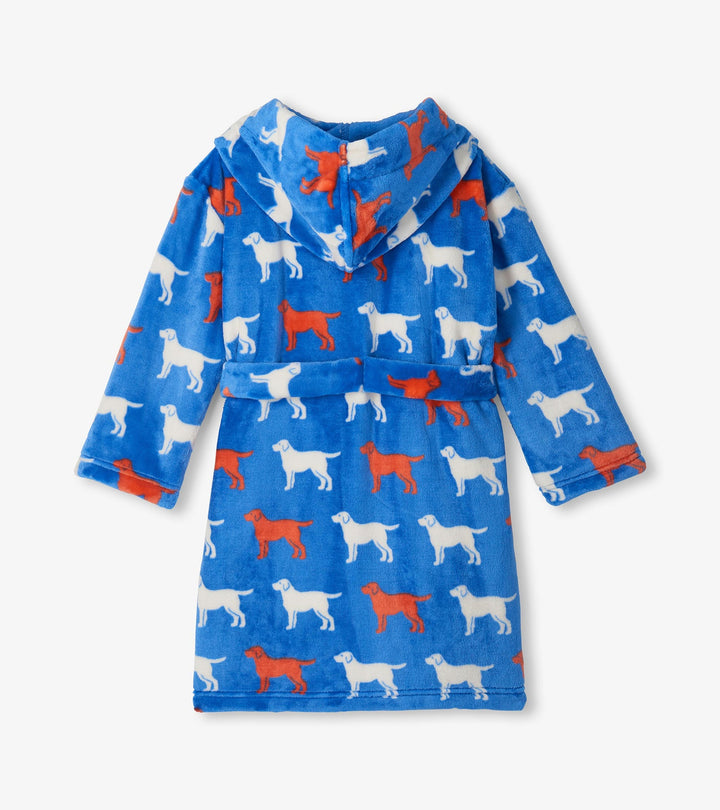 Dog Silhouette Fuzzy Fleece Robe