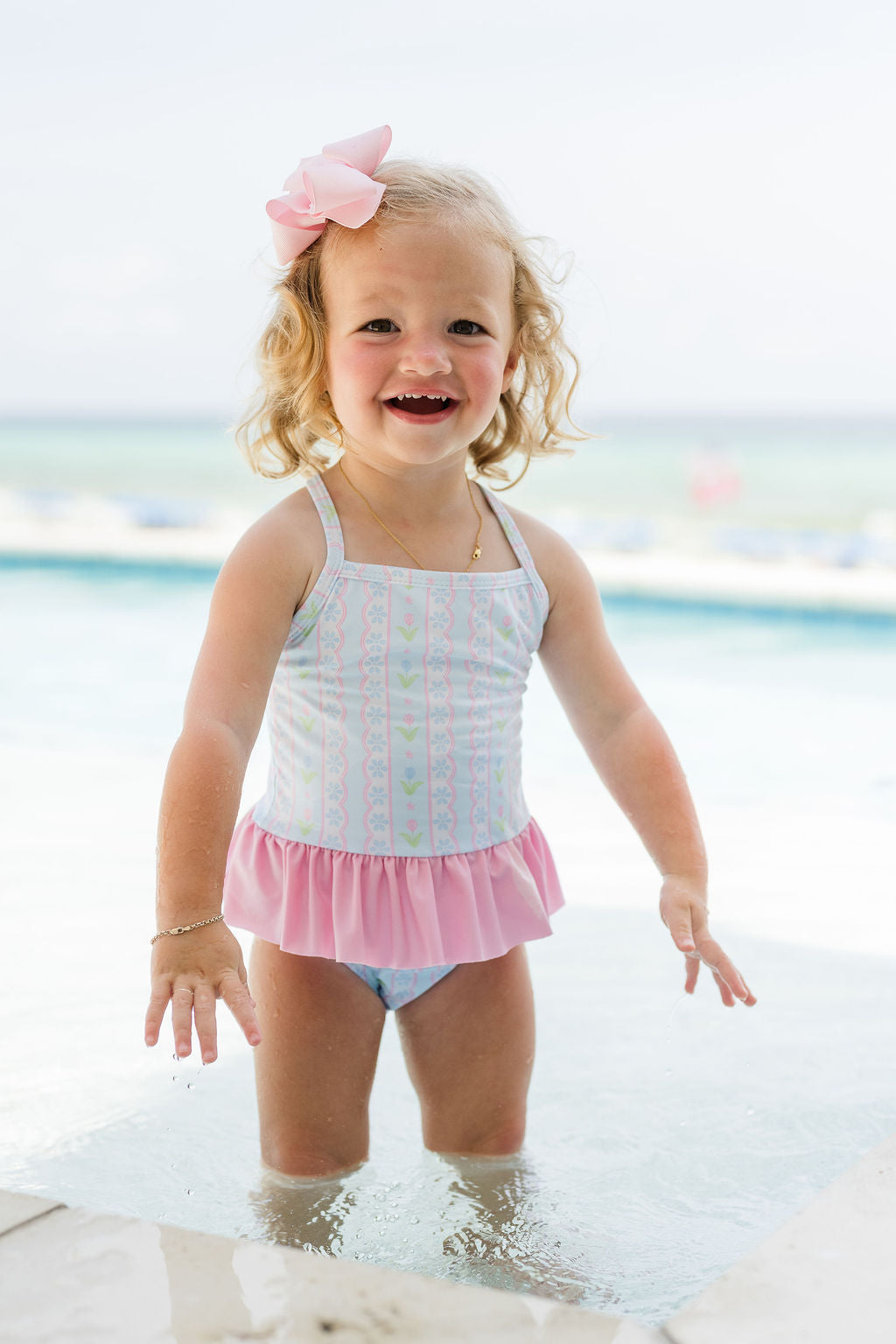 Lainey One Piece Swimsuit - Blue Floral