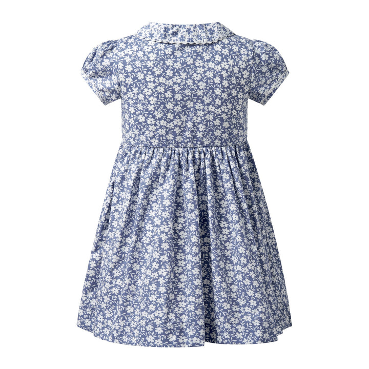 Blue Floral Button Front Dress