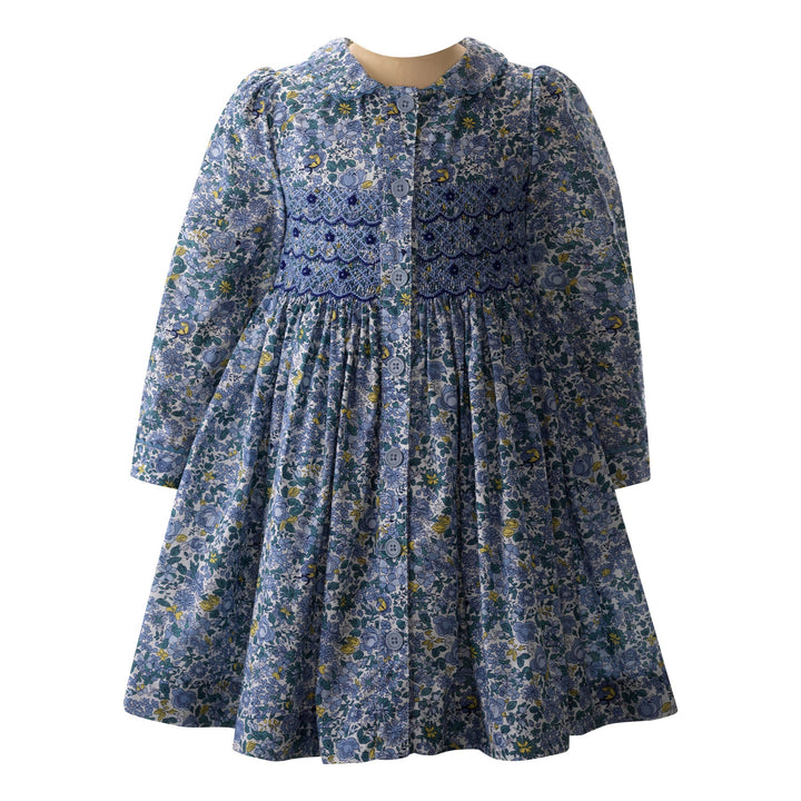 Petal Blossom Smocked Button Front Dress