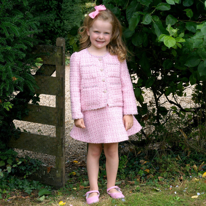 Pink Tweed Jacket & Skirt Set