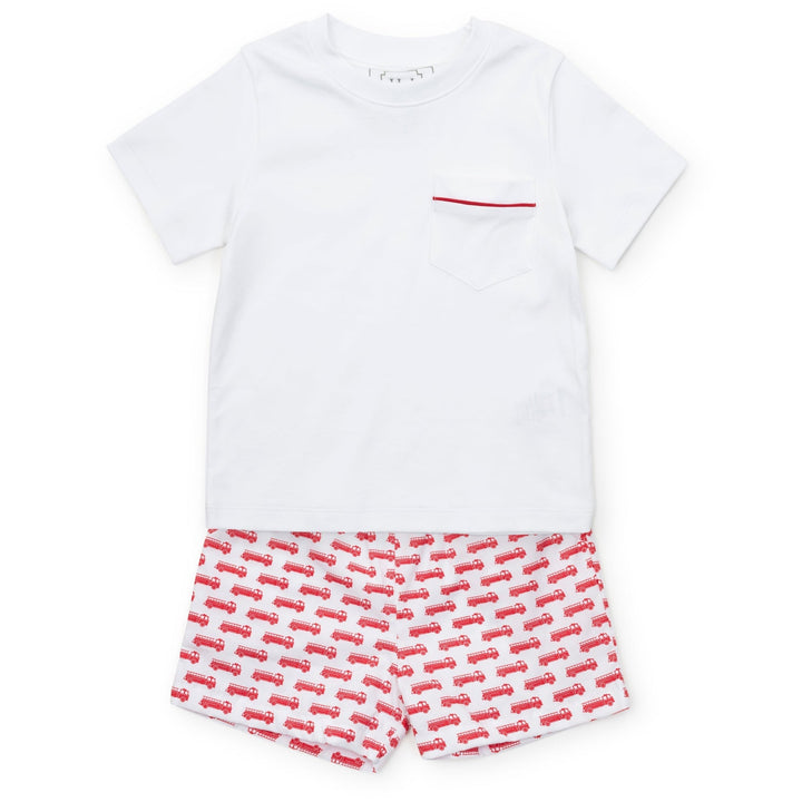 Hudson Boys' Pima Cotton Short Set - Pumpkin Plaid