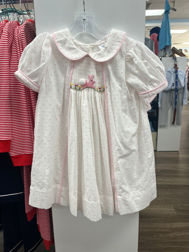 Olive Bunny Smock Dress