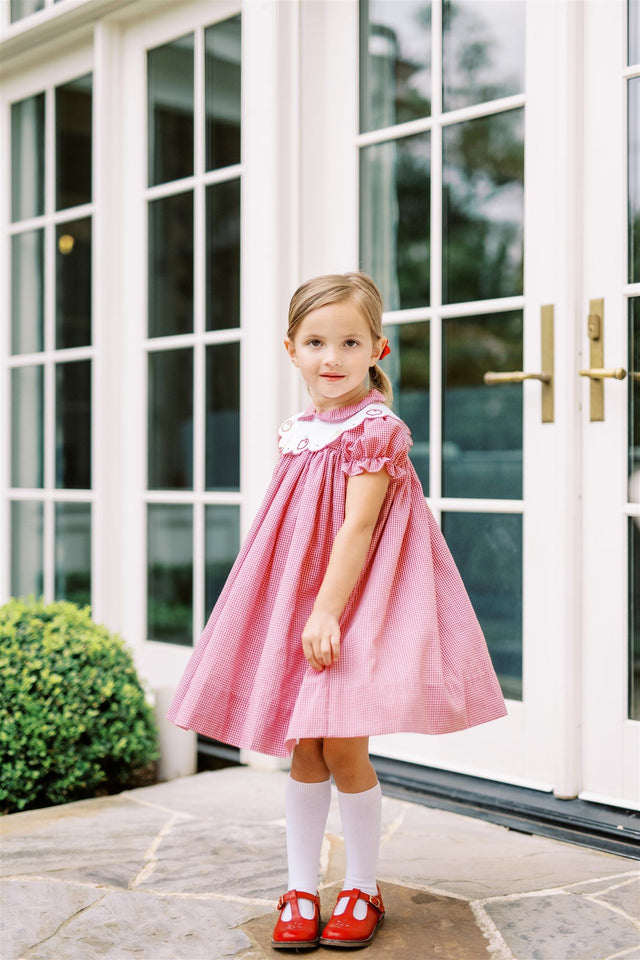 Crispin Apple Scallop Dress