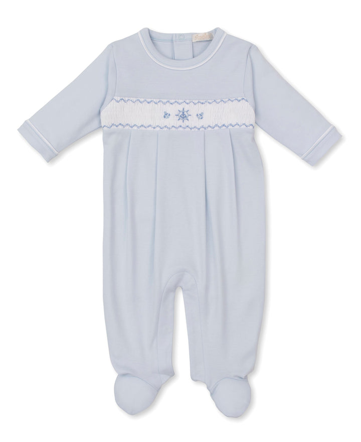 CLB Summer Medley 25 Blue Hand Smocked Footie