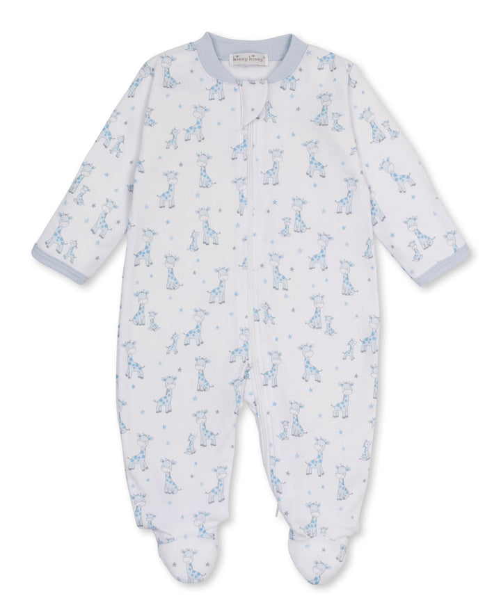 Just Giraffes Blue Zip Footie