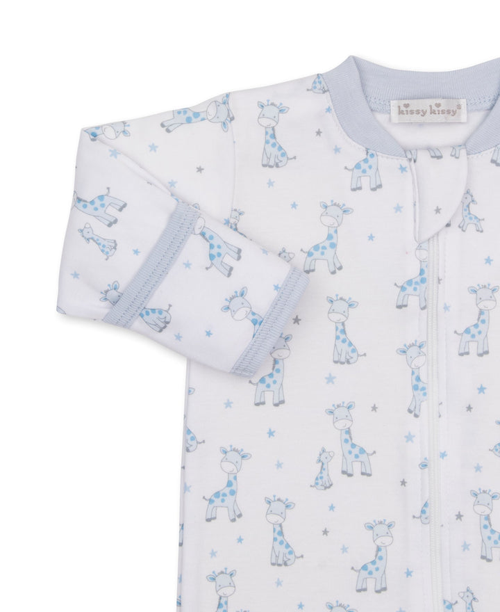 Just Giraffes Blue Zip Footie