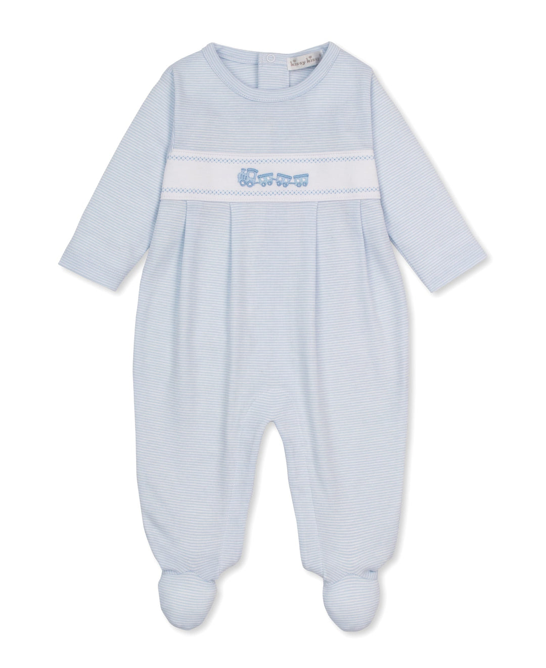 Classic Treasures Blue Stripe Train Footie