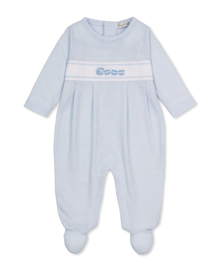 Classic Treasures Blue Stripe Train Footie