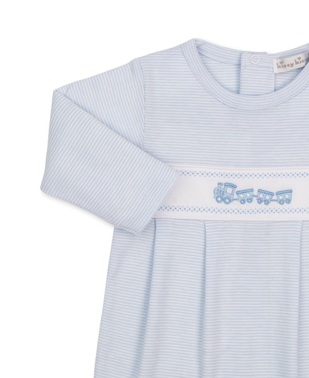 Classic Treasures Blue Stripe Train Footie