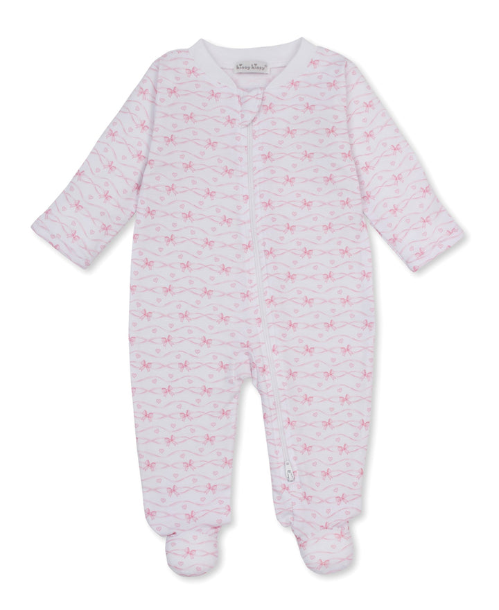 Baby Bows Zip Footie