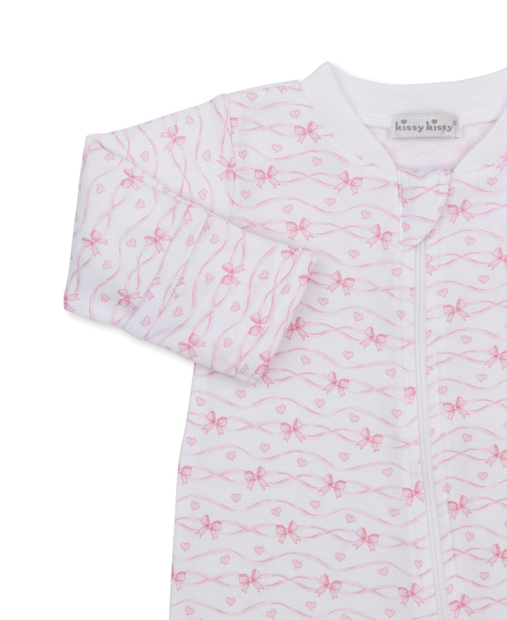 Baby Bows Zip Footie