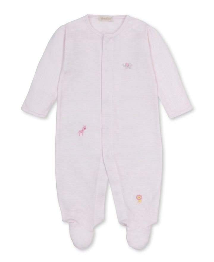 Jungle Hang Out Hand Embroidered Stripe Footie